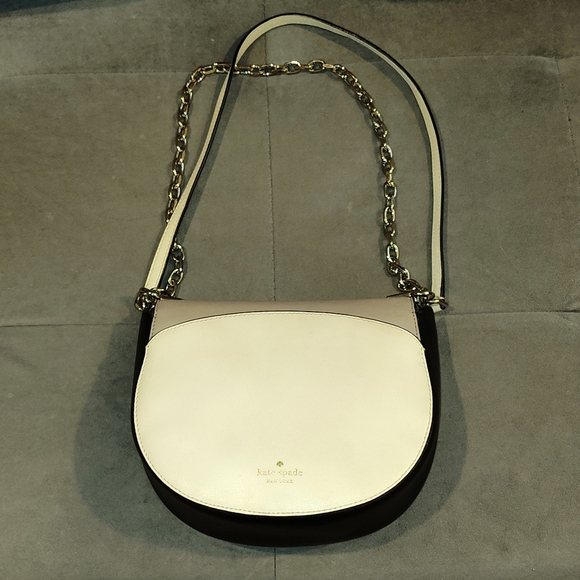 KATE SPADE NEW YORK ROBYN COLORBLOCK LEATHER CROSSBODY / SHOULDER SADDLE BAG EUC - Picture 5 of 15